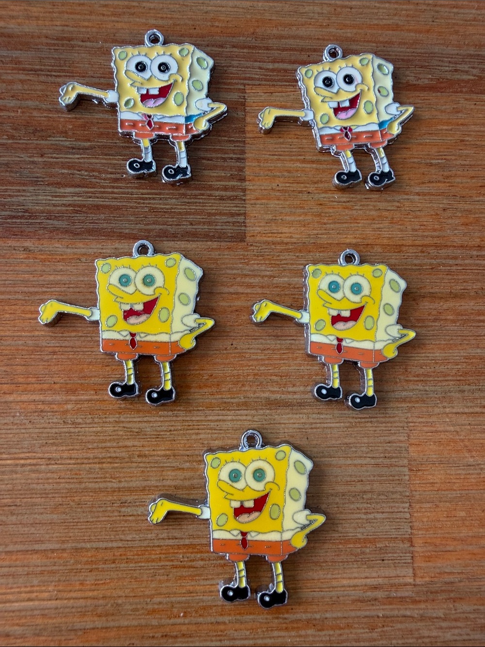 5 SpongeBob Metal Charms for Jewelry Craft Making